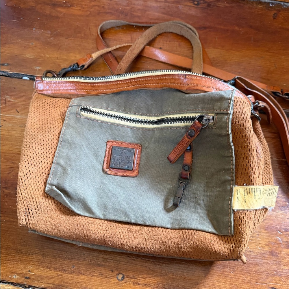 Campomaggi Woven Leather Crossbody Bag - Rust - Picture 10 of 14